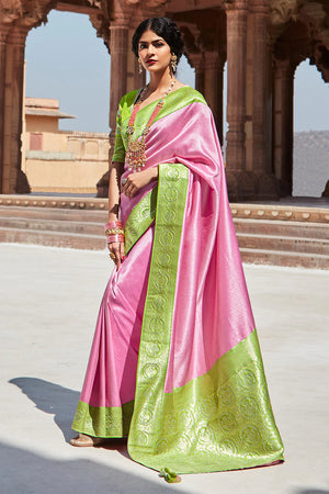 Kimora Bootylicious Watermelon Pink Paithani Saree