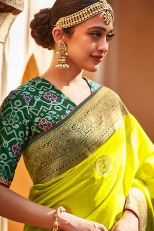 Kimora Lime Green Patola Saree