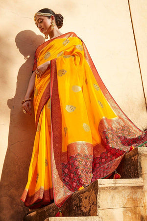 Kimora Primrose Yellow Patola Saree