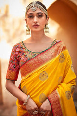 Kimora Primrose Yellow Patola Saree