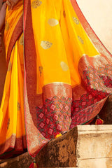 Kimora Primrose Yellow Patola Saree