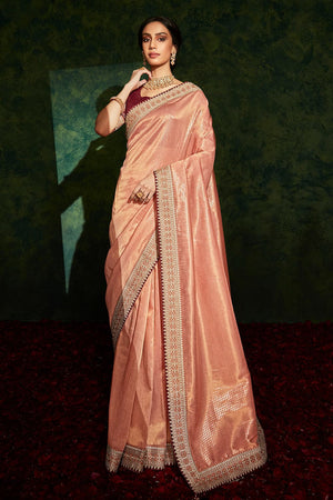 Kimora Endearing Peach South Silk Saree