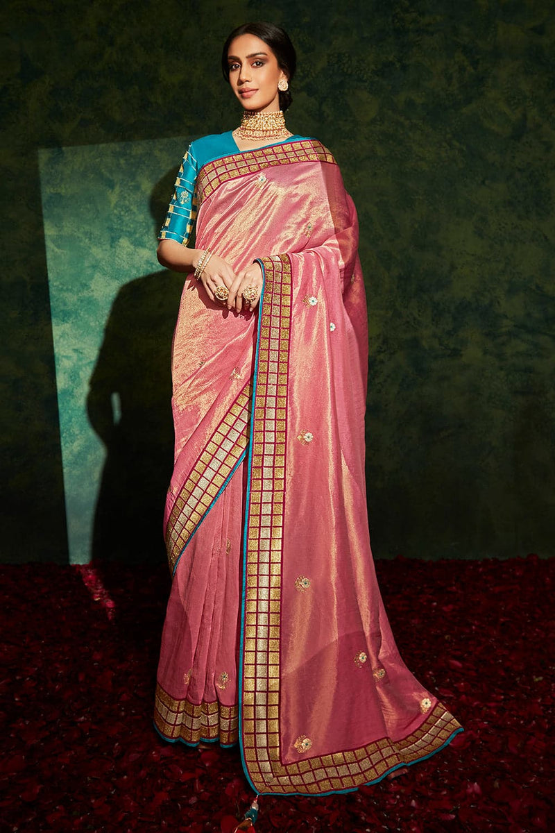 Kimora Rouge Pink South Silk Designer Saree